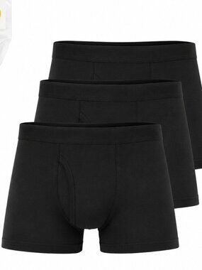 Deal Worthy Mens Boxer Briefs 3 Pack Black Small Cotton Blend NWT